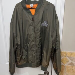 Warner Bros. Olive Green Jacket with Orange Lining size 2xl great condition